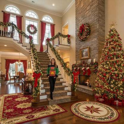 UGLY CHRISTMAS SWEATER Vacation Santa Elf Funny Womens Sweaters Tops Autumn Winter Clothing