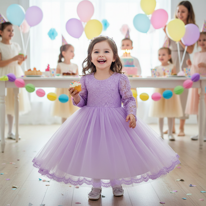 Lace princess dress girls summer dress