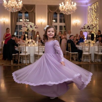 Lace princess dress girls summer dress