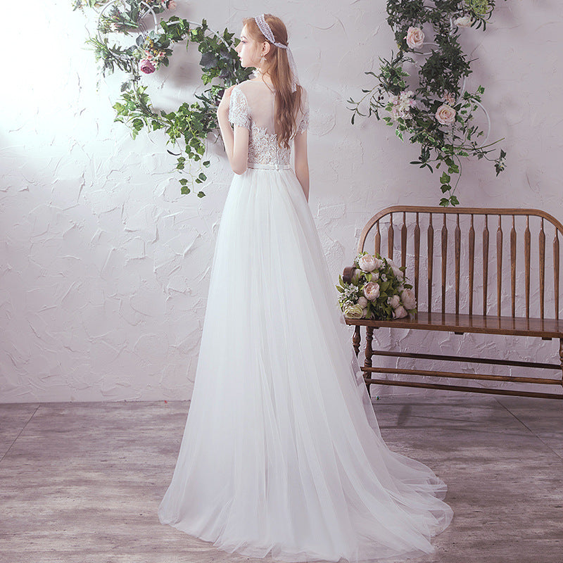 Bride small tail gauze dress skirt