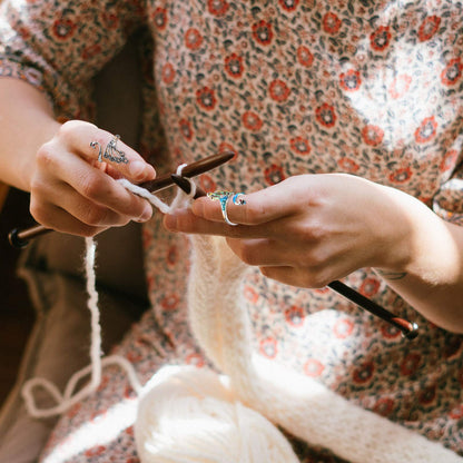 DIY  Knitting Loop Crochet Tool Sewing Peacock Fish Ring Finger, Thimble Yarn Adjustable Opened Fingering Tools