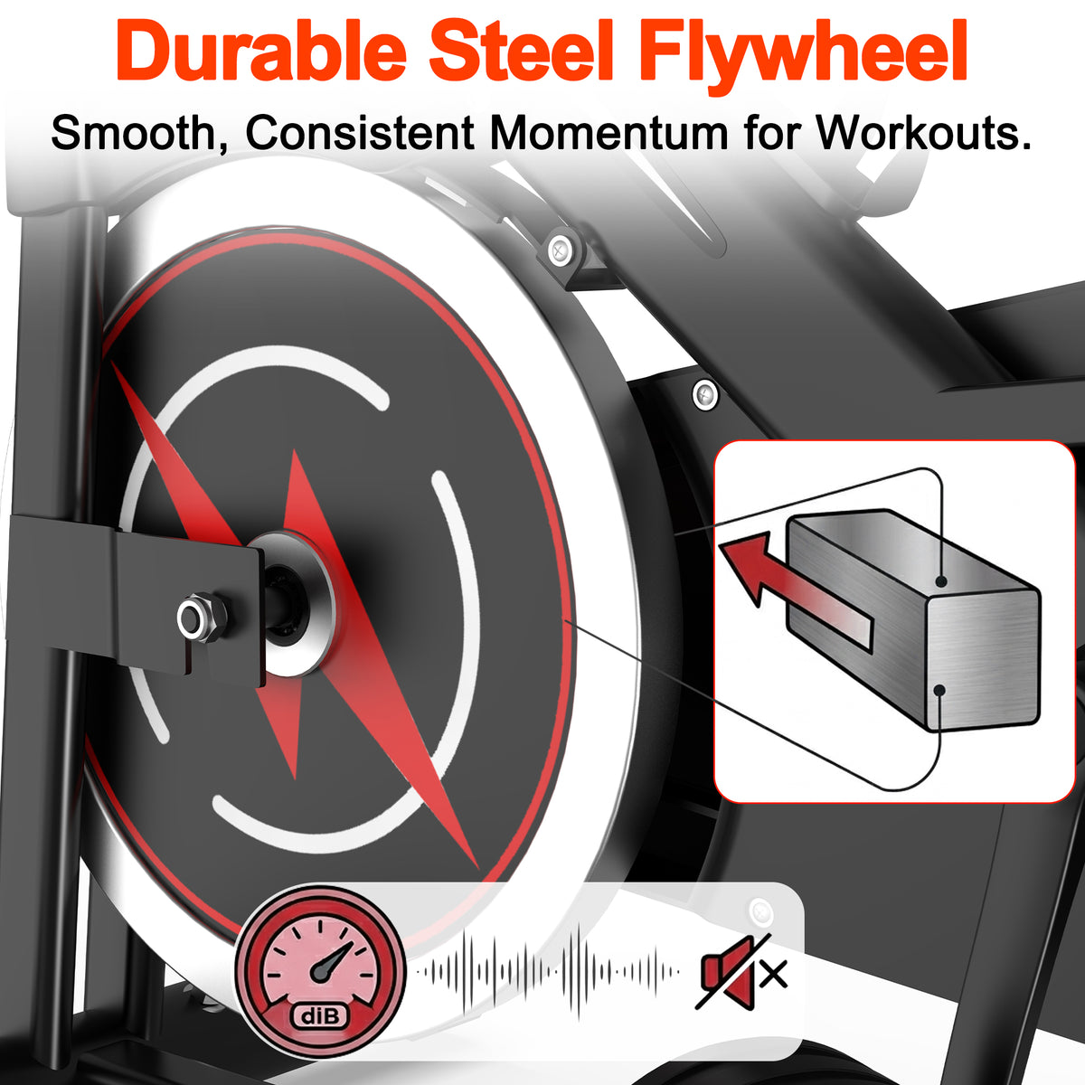 Indoor cycling bike flywheel housing with smooth resistance wheel