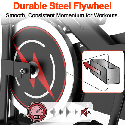 Indoor cycling bike flywheel housing with smooth resistance wheel