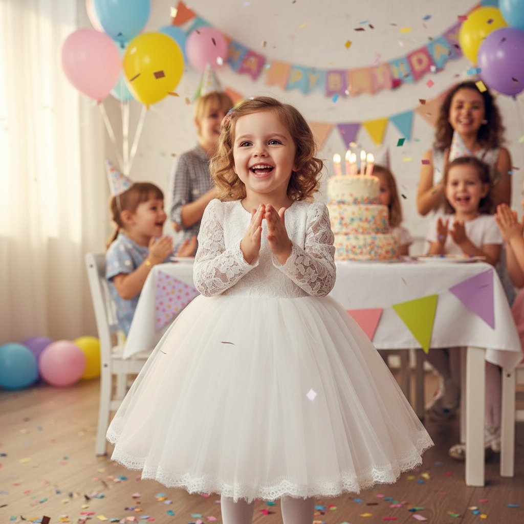 Lace princess dress girls summer dress