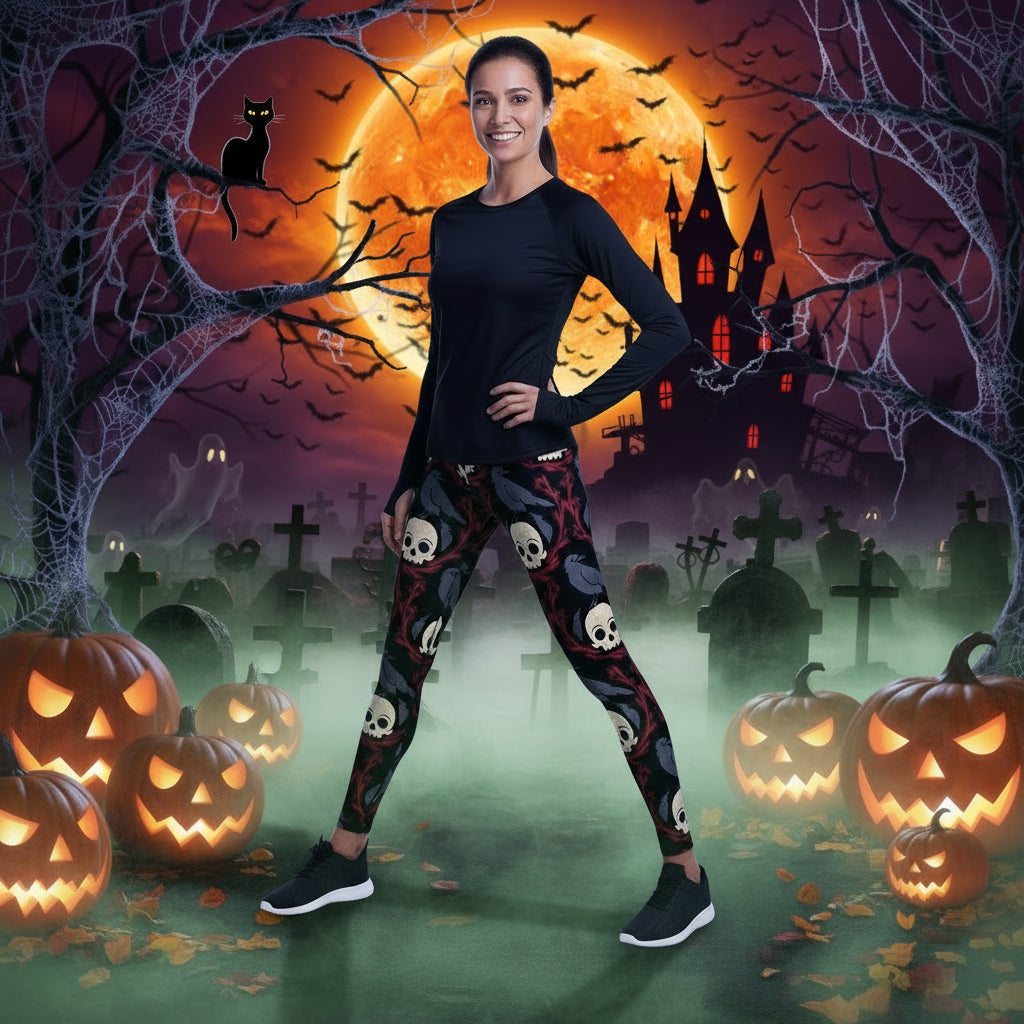 Printed Leggings Halloween Sports Yoga High Stretch Pencil Pants