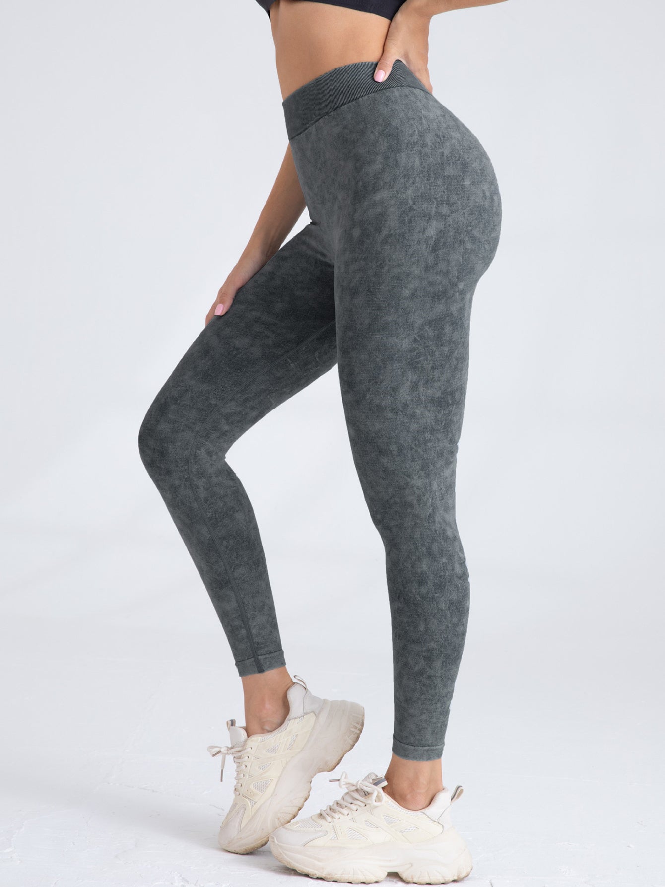 V-Back Scrunch Butt Workout Leggings, Women Seamless Gym High Waist Active Yoga Pants