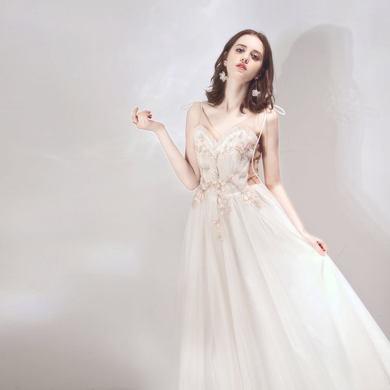 Solid Color Bridesmaid Dress Dress Female Dinner Party