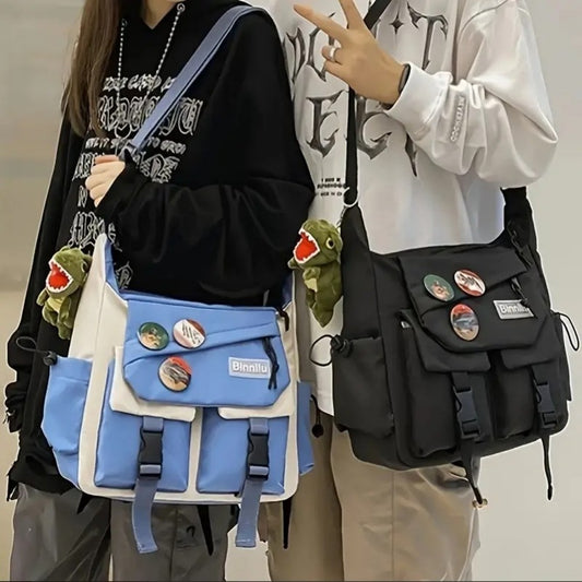 Versatile Crossbody Messenger Bag Backpack Large Capacity Aesthetic Cute Casual Travel Daypacks