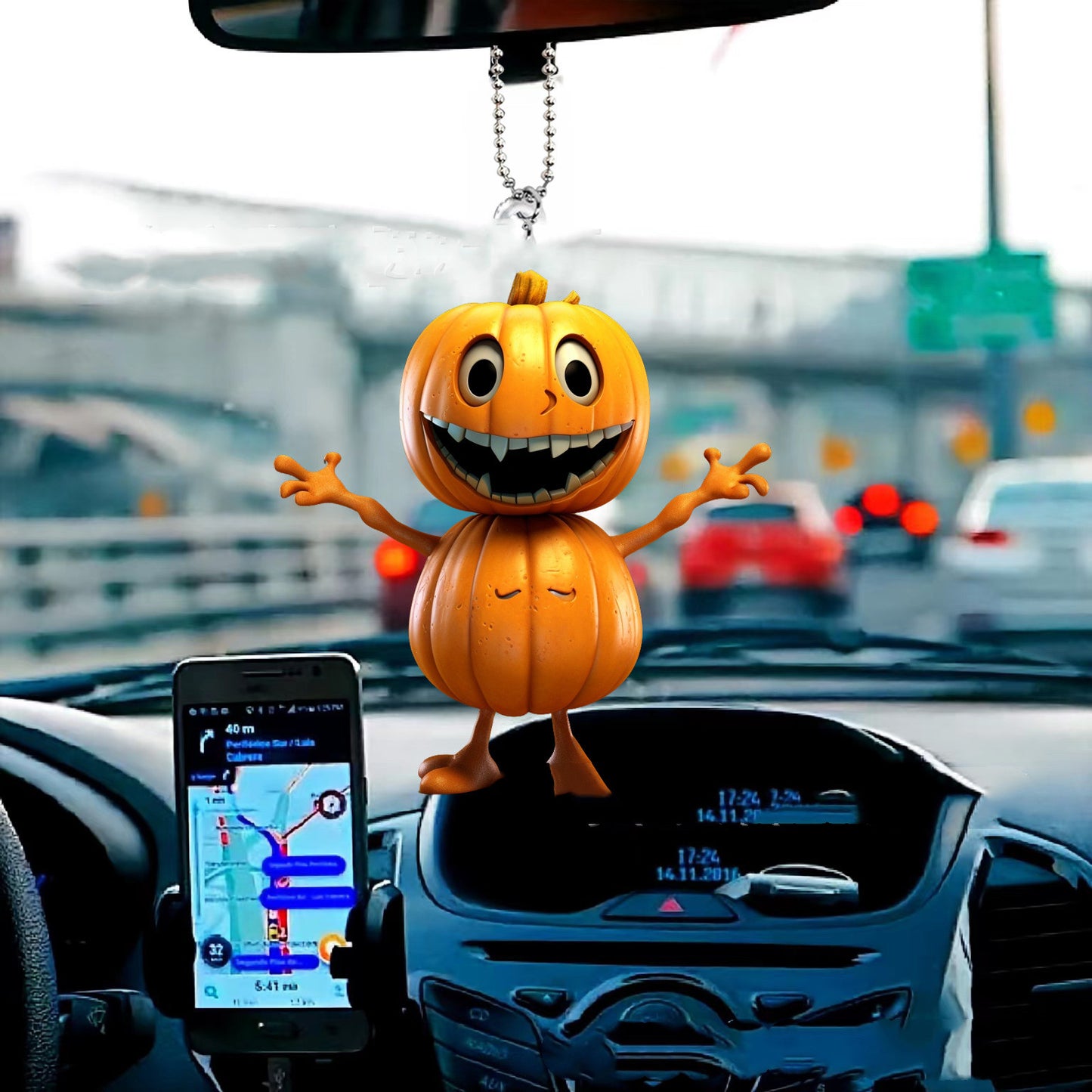 Halloween Creative Pumpkin Man Automobile Hanging Ornament
