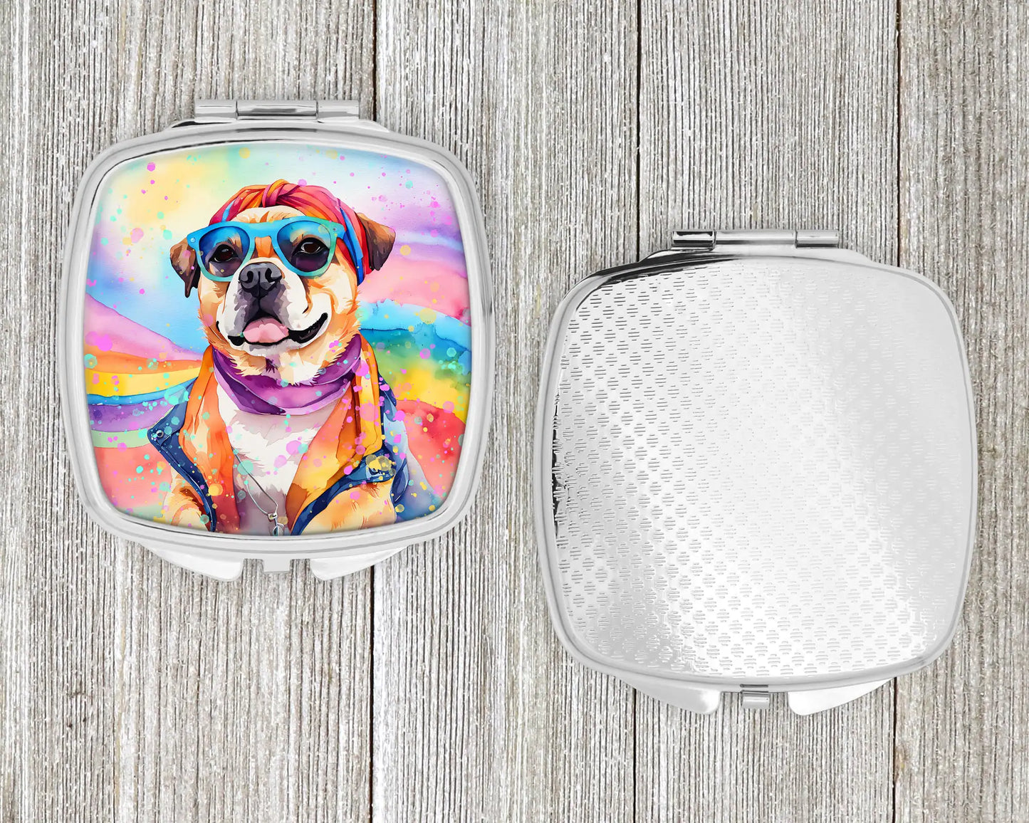 Pug Hippie Dawg Compact Mirror