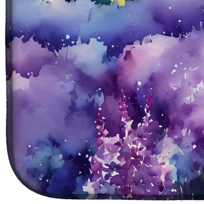 New Hampshire Purple Lilac in Watercolor Dish Drying Mat