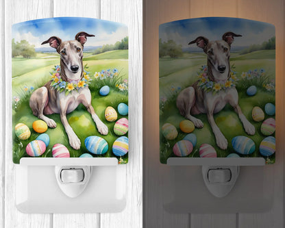 Greyhound Easter Egg Hunt Ceramic Night Light