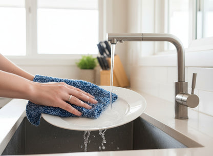 HandMade Cotton Dish Cloth Multi Blues