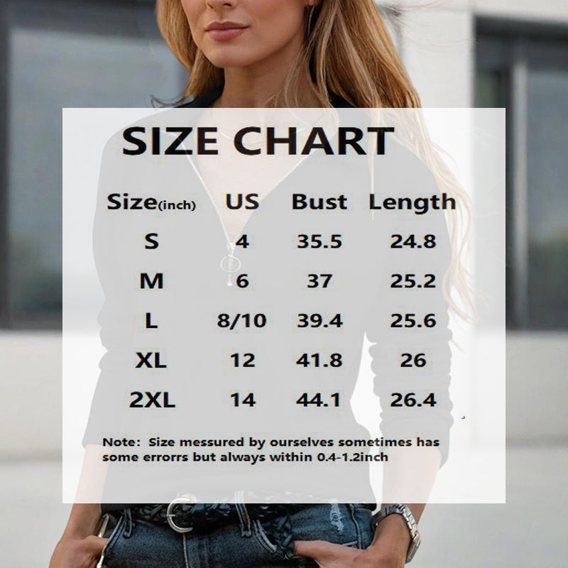 Women's Solid Color Knit Zip-Up Collar Long Sleeve Top - Casual Fashion Blouse