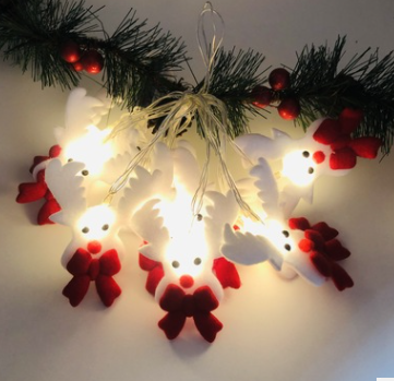 Plush Snowman Light String Christmas Tree Pendant LED Holiday Party Decoration Lantern
