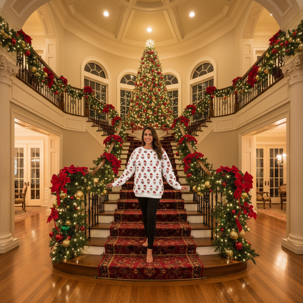 UGLY CHRISTMAS SWEATER Vacation Santa Elf Funny Womens Sweaters Tops Autumn Winter Clothing