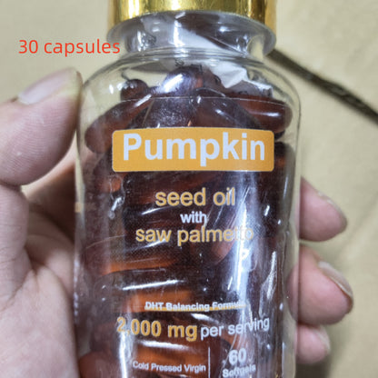 Pumpkin seed oil soft capsules bottle, 2000 mg, 60 softgels, 30 capsules option