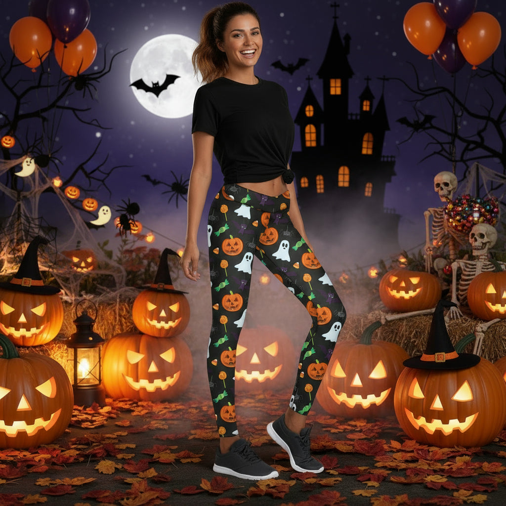 Printed Leggings Halloween Sports Yoga High Stretch Pencil Pants