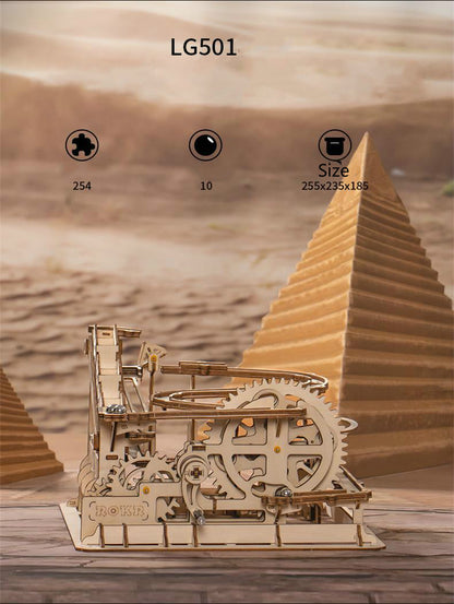 Wooden toy 3D hand-inserted puzzle gift mechanical transmission model