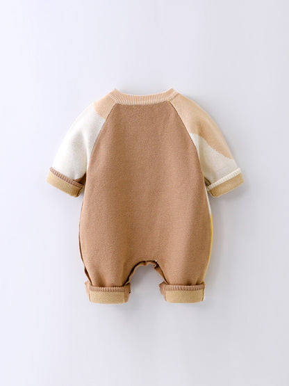 Baby Leisure Long Sleeve Double-layer Embroidered Jumpsuit