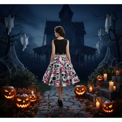 Halloween sleeveless print dress