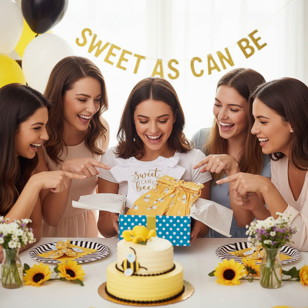 Infant Baby Girl Sweet Outfits Letter Print Romper Honey Bees Pants Bowknot Headband Clothes Set WEARING IT First birthday parties