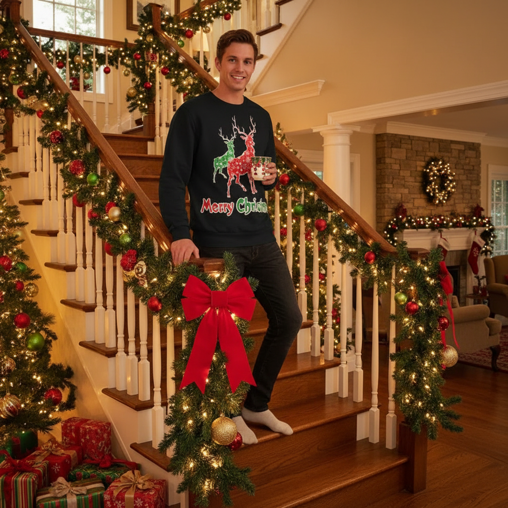 UGLY CHRISTMAS SWEATER Vacation Santa Elf Funny Womens Sweaters Tops Autumn Winter Clothing