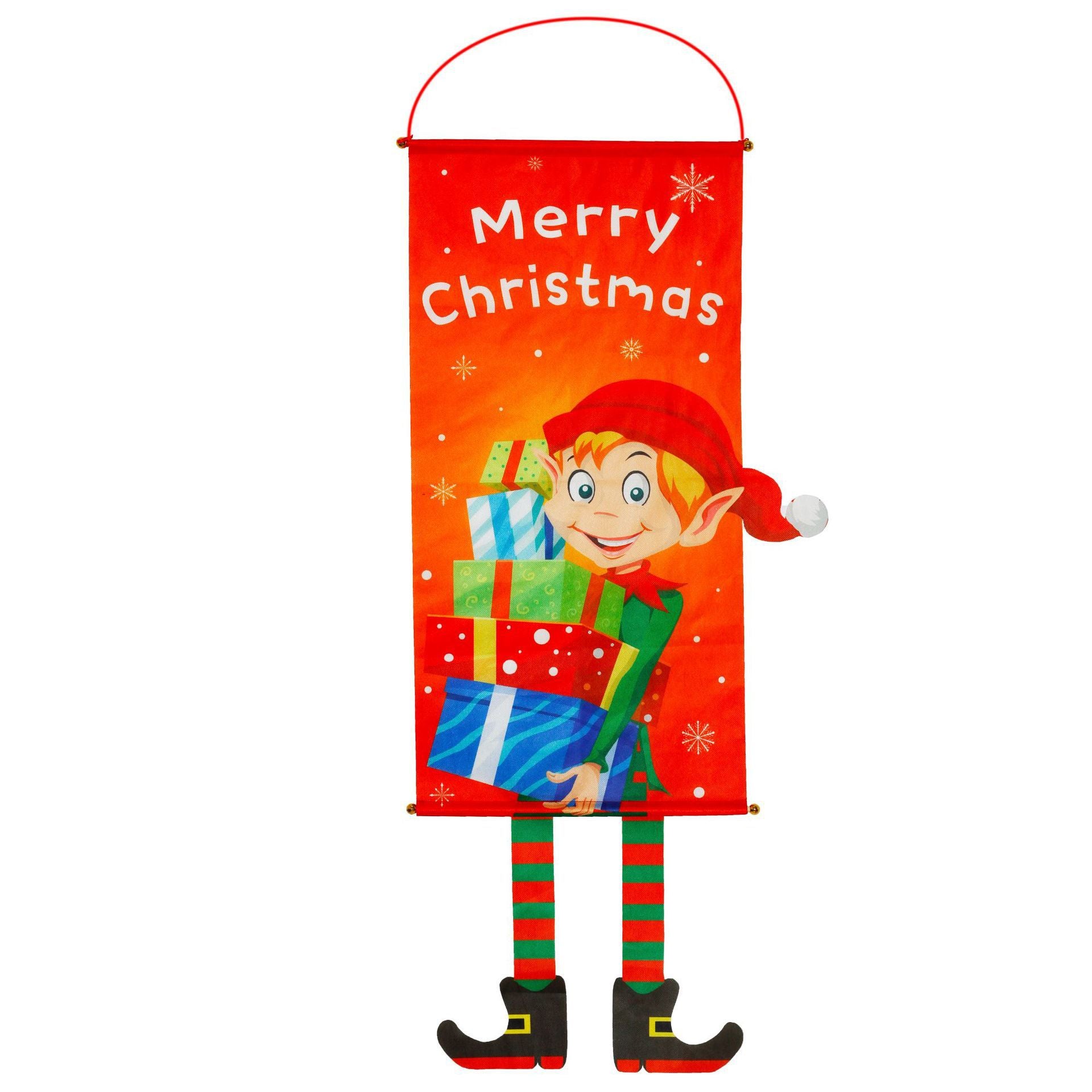 Christmas couplets curtains pull hanging flags window