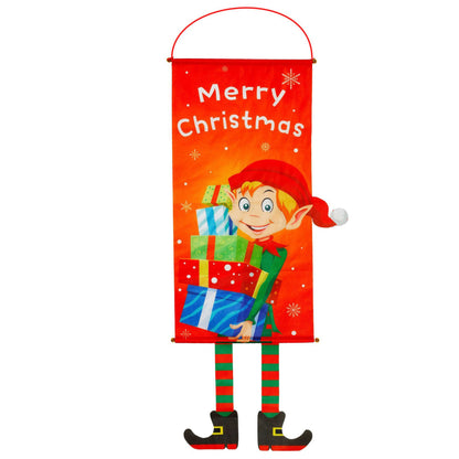 Christmas couplets curtains pull hanging flags window