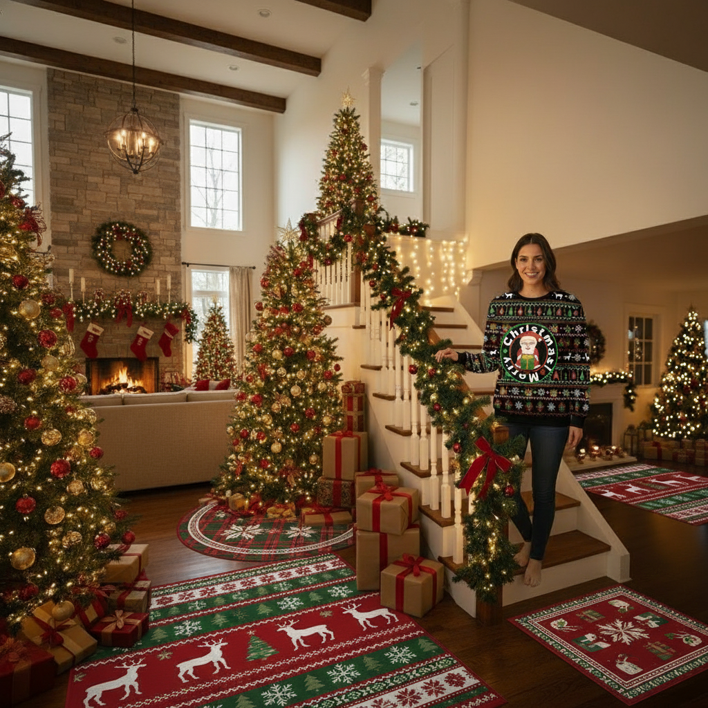 UGLY CHRISTMAS SWEATER Vacation Santa Elf Funny Womens Sweaters Tops Autumn Winter Clothing