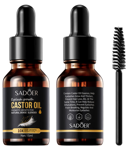 SADOER eyelash castor oil bottle with applicator brush, 15 ml