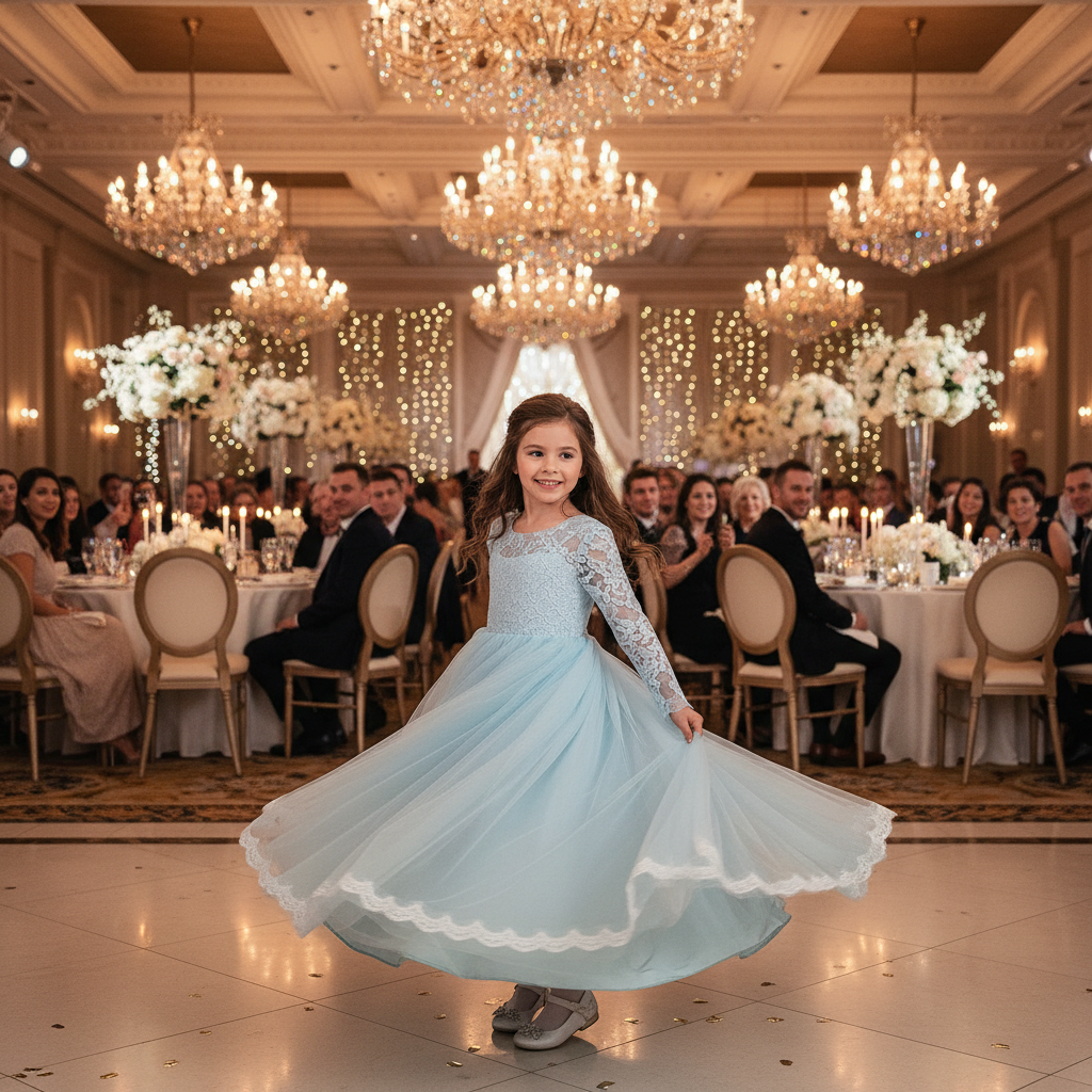 Lace princess dress girls summer dress