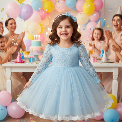 Lace princess dress girls summer dress