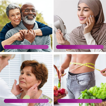 Sea moss gummy supplement shown in lifestyle scenes with use callouts