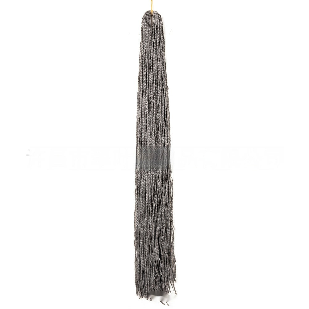Long braided crochet hair bundle in medium gray