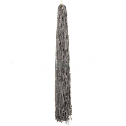 Long braided crochet hair bundle in medium gray