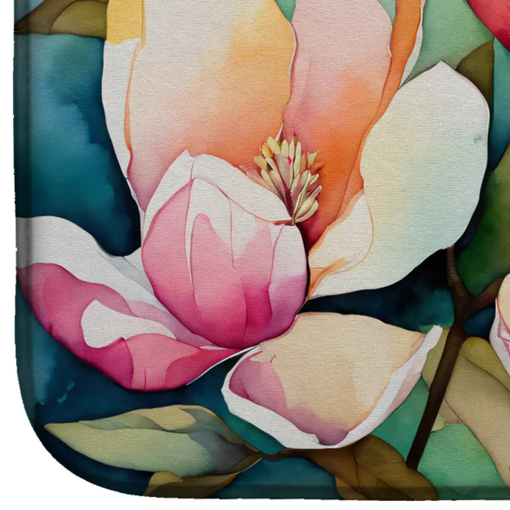 Mississippi Magnolia in Watercolor Dish Drying Mat
