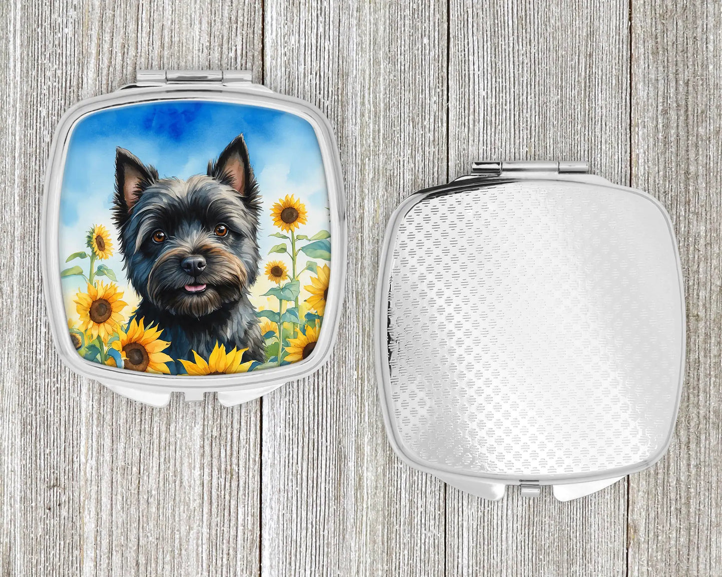 Cairn Terrier in Sunflowers Compact Mirror