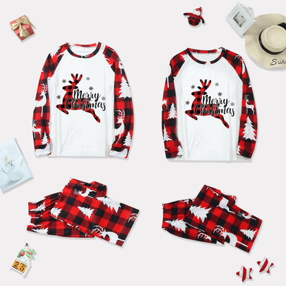 Christmas Deer Print Sleepwear Pajamas Parent-child Set