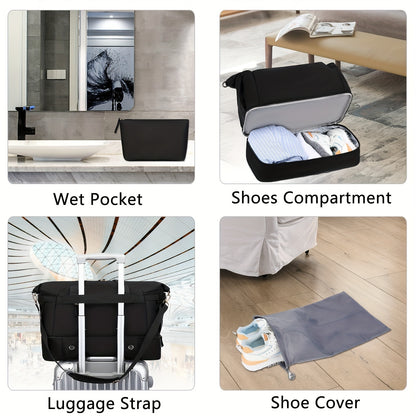 Women's Travel Sports Gym Yoga Duffel Weekender Overnight Totes Bag