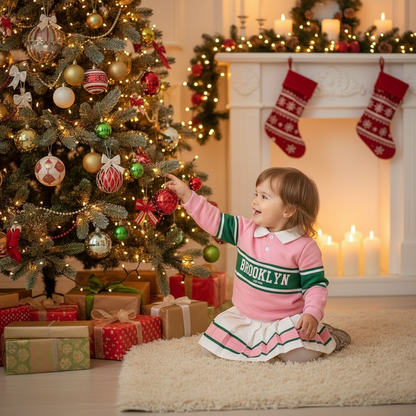 Toddler Girls 2 Piece Outfit Color block Letter Graphic Print Sweatshirt And Pleated Skirt Set