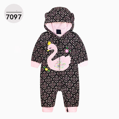Double Layer One-piece Zipper Hooded Sweater For Children