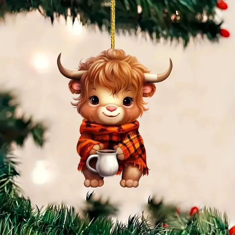 Christmas Tree Decoration Acrylic Flat Hanging Decorations