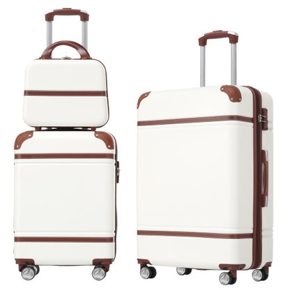 Hard shell Luggage Sets 3 Pieces 20x24 And Cosmetic Case Spinner Suitcase With TSA Lock Lightweight