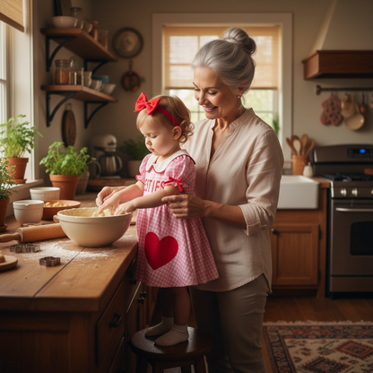 Sweet Baby Toddler Girl's Short Sleeve Letter Heart Print Doll Collar Dress With Matching Headband