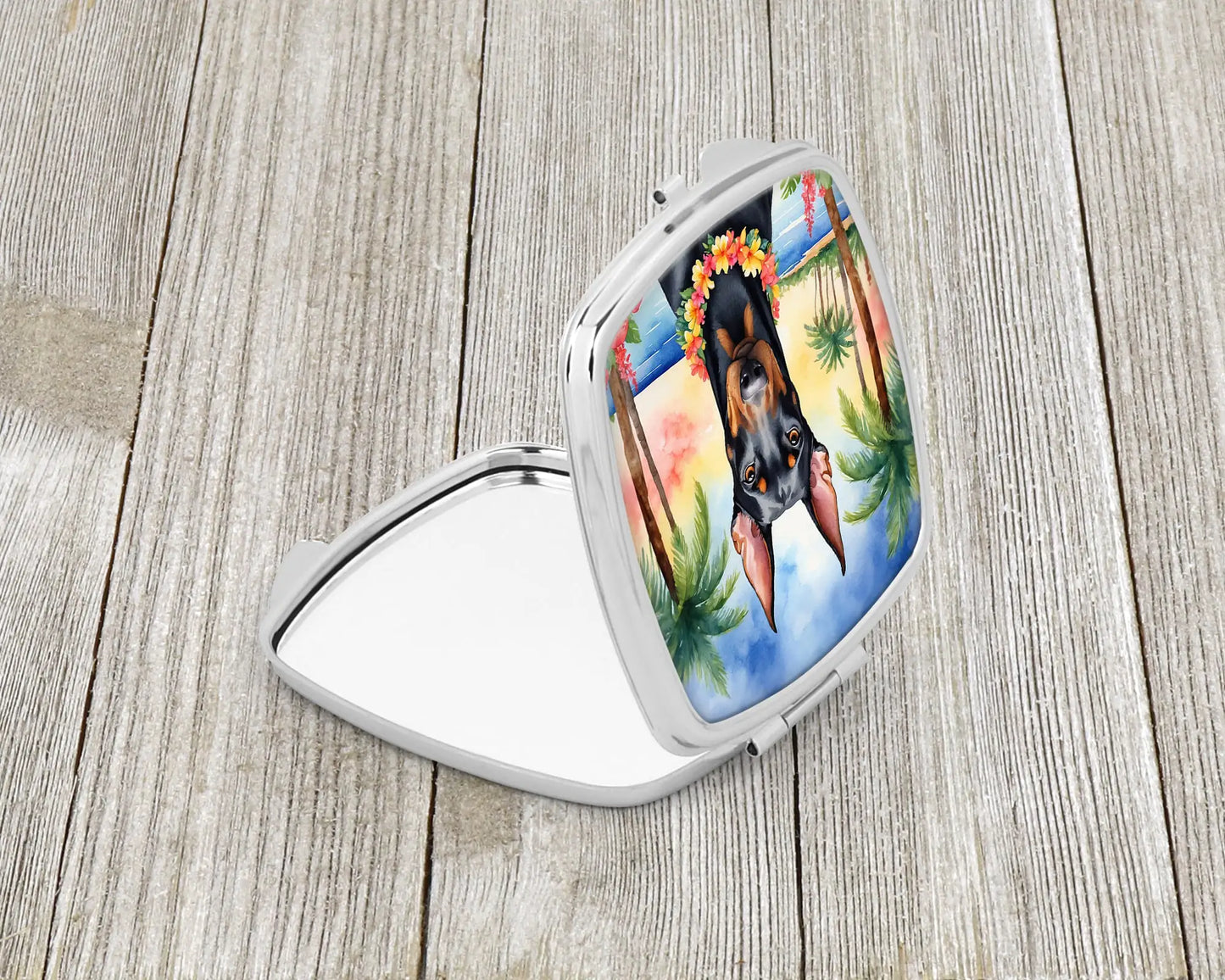 Doberman Pinscher Luau Compact Mirror