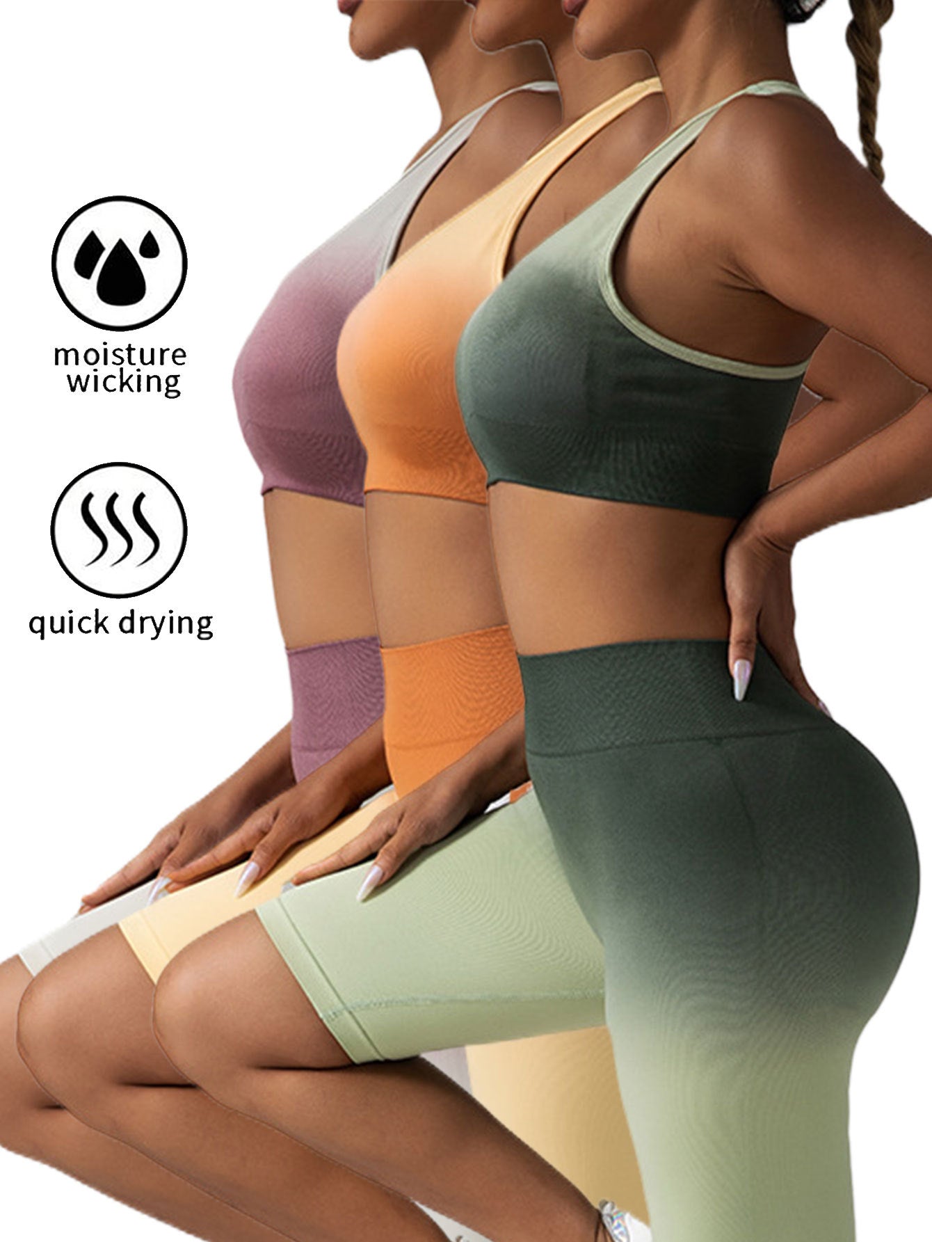 3 Pack Medium Support Sports For Women Racerback Padded Workout Gym Yoga Running Bras