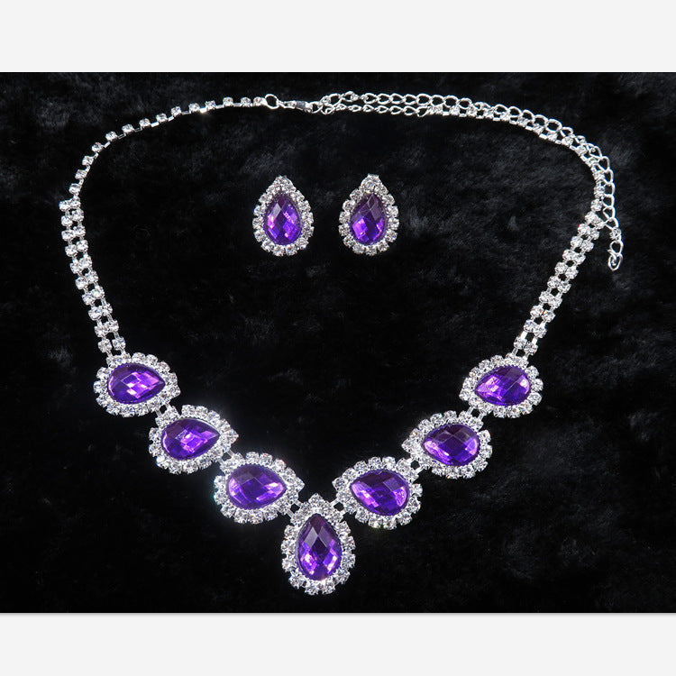 The new bride jewelry  diamond  fashion necklace set can be customized