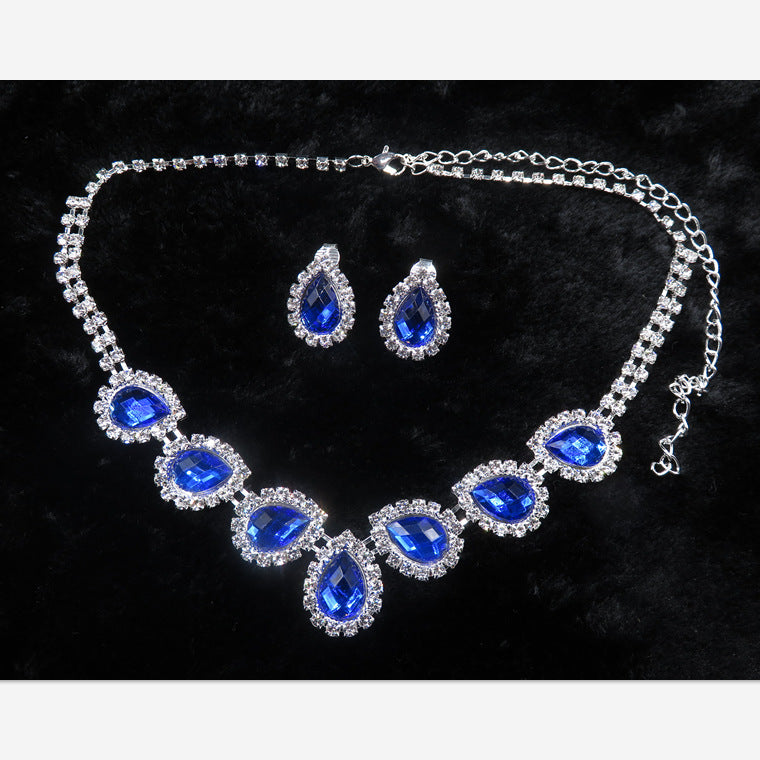 The new bride jewelry  diamond  fashion necklace set can be customized