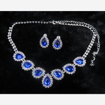 The new bride jewelry  diamond  fashion necklace set can be customized